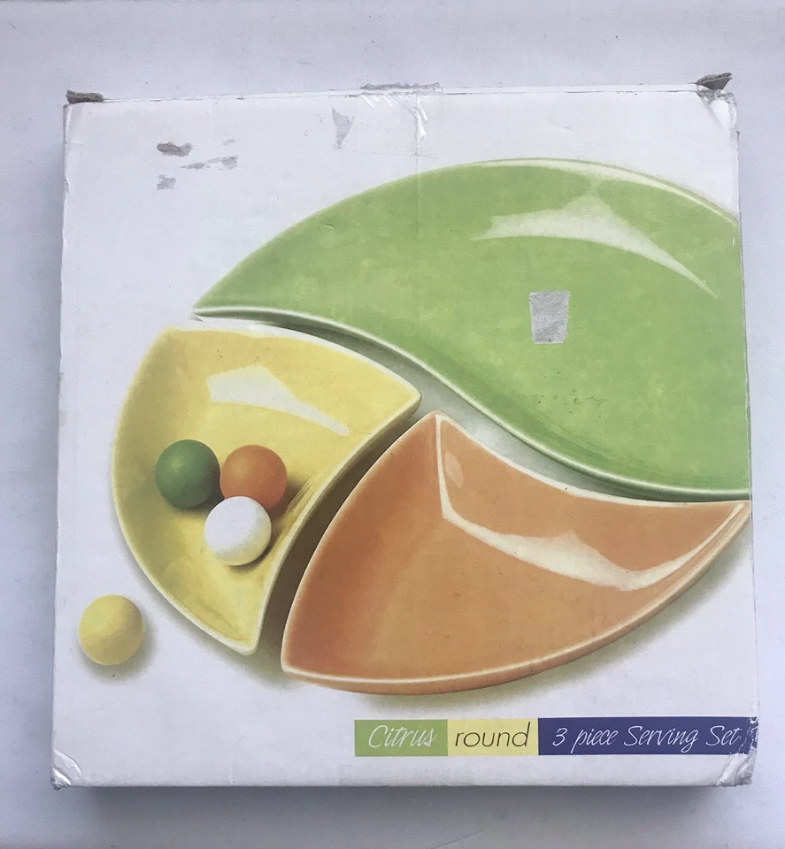 Citrus Ceramic Round 3 Separate Piece Serving Set  *NEW - Factory Sealed* - Image 3 of 4