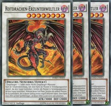 yugioh 3x Rotdrachen-Erzunterweltler HSRD-DE023 COMMON DEUTSCH