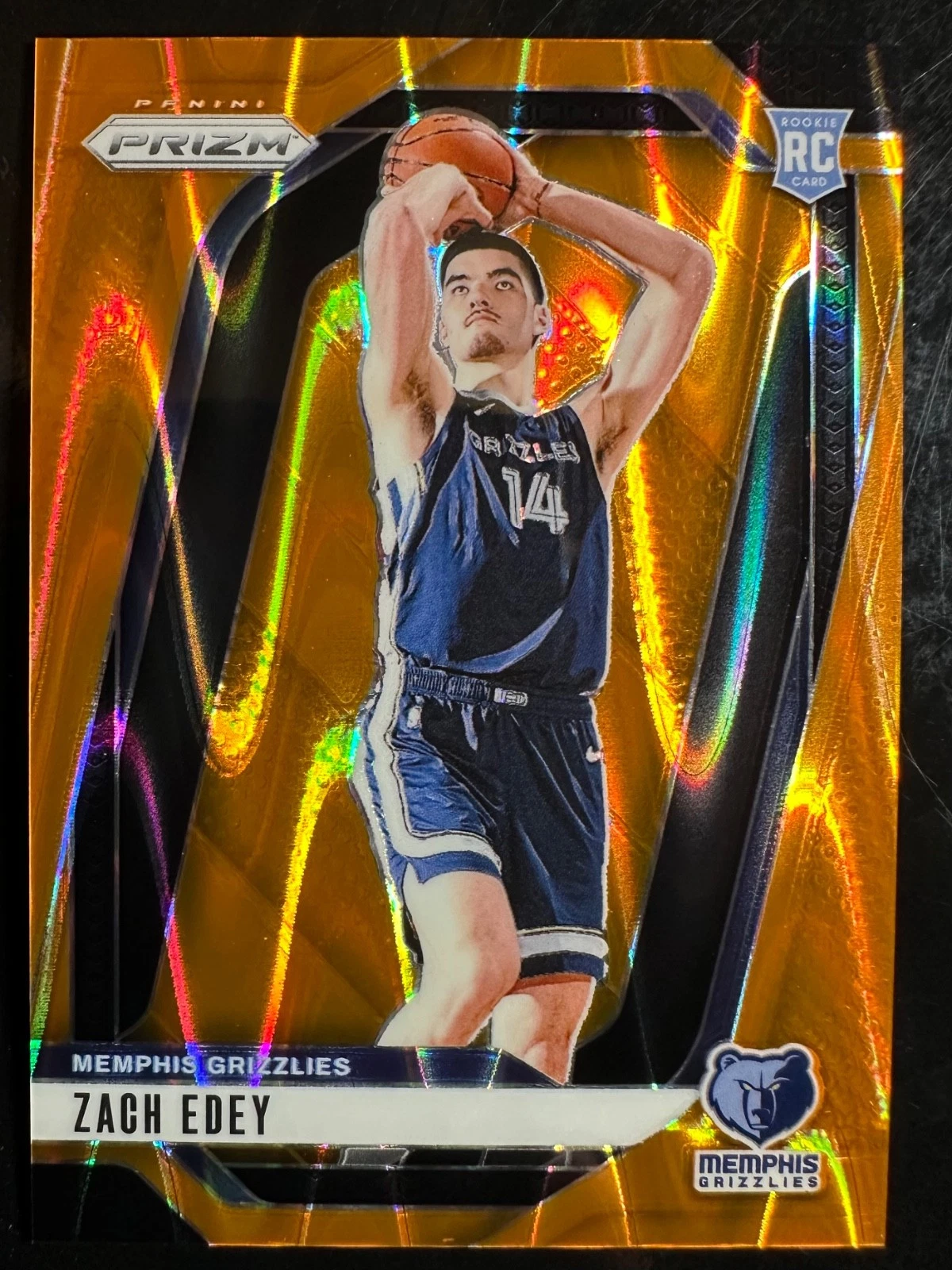 2024-25 prizm 249 zach edey RC orange seismic /199