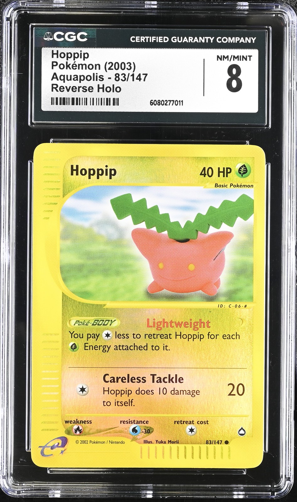 Hoppip Reverse Holo Aquapolis 83/147 CGC 8