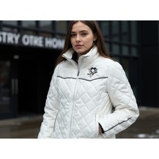 GIII Pittsburgh Penguins Womens Quilted Jacket Full Zip NHL Hockey White L