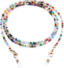 Mask Lanyard Eyeglasses Chain Healing Crystal Beaded Sunglasses Chains with Pear