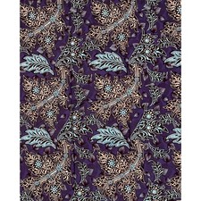 African Print Fabric/ Ankara - Gray, Blue, Brown 'Leafy Driftvine, 1 YARD