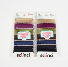2 Packs SCUNCI Hair Elastics - ASSORTED COLORS - 32 pcs - 32864  64 total pcs