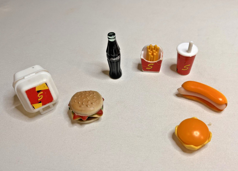 VINTAGE 80 SUSI ESTRELA BRAZIL MAC DONALDS FAST FOOD SET TAMMY SINDY BARBIE SIZE