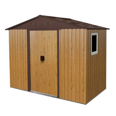 Metal 8 x 4 FT Backyard Shed with Window, Waterproof Roof for Outdoor Storage