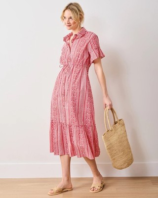 NEW PRINTFRESH Gwen Dress PF + Pencil & Paper Co. Red Paisley Small S NWT  cotton | eBay