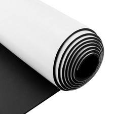Neoprene Sponge Rubber Foam Sheets with Adhesive Backing, 12" X 59" X 1/8" Black