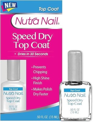 Nutra Nail Speed Dry Top Coat 30 Second Nail Polish Clear Fast Dry Finish
