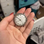 Vintage Timex Mercury Men's Mechanical Watch Silver Tone White 34mm