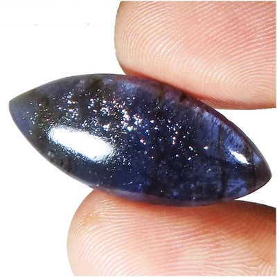 15.25 Karat Unbehandelt Iolite Sunstone Marquise Cabochon Edelstein 13x29x4 MM