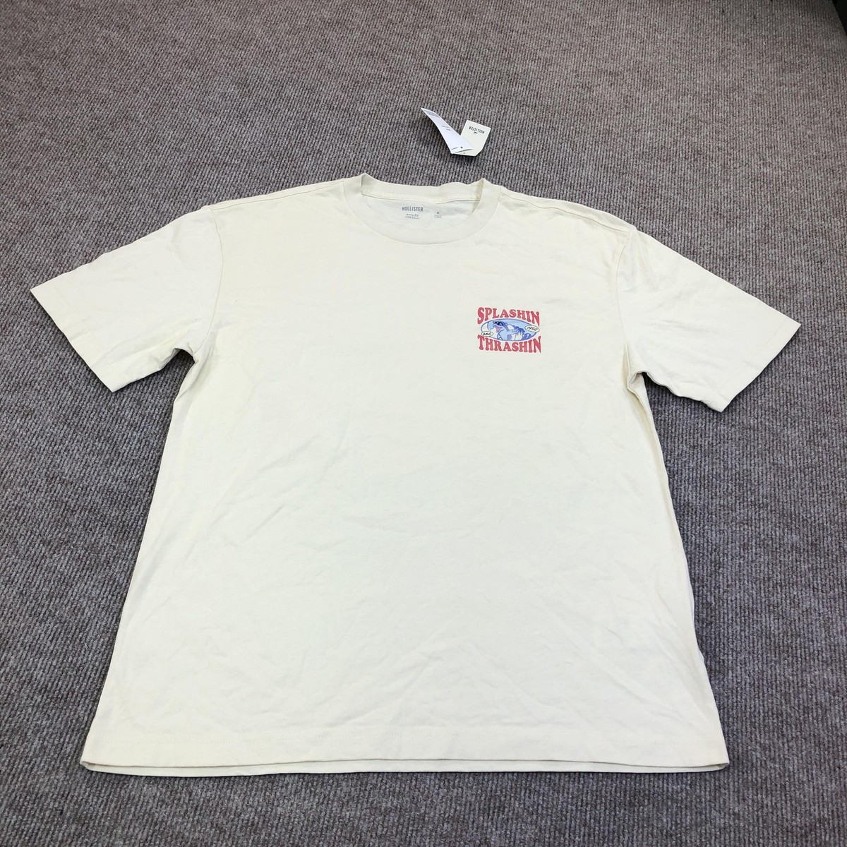 Hollister Shirt Mens Medium White Splashin Thrashin Surf Shack Tee