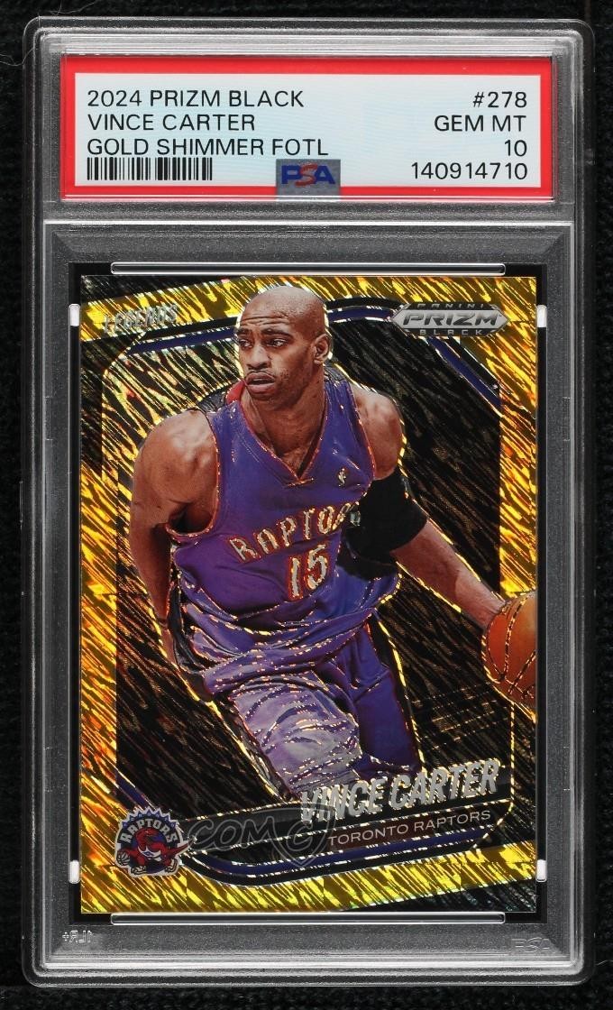 2024 Prizm Black Legends FOTL Gold Shimmer 2/10 Vince Carter PSA 10 GEM MT 14mf