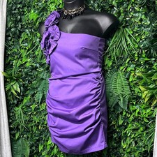 Lovey Dovey Dress Purple One Shoulder Mini Ruffle Cocktail Party 3065