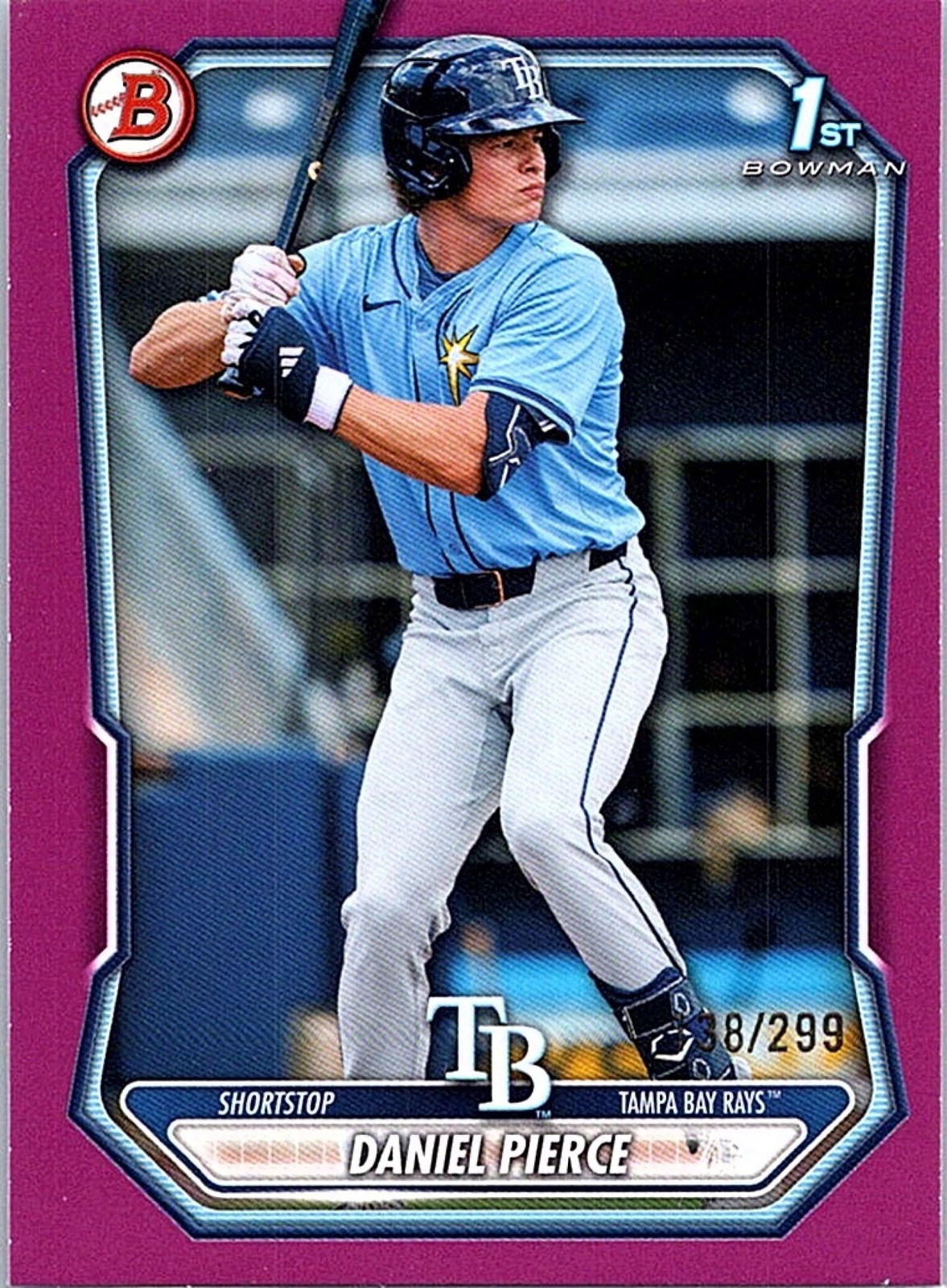 2026 Bowman DANIEL PIERCE #BP-77 Fuchsia Border /299 1st Prospect Rays