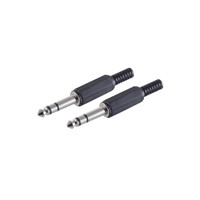Klinkenstecker 6,3Mm Stereo Gerade Audio Klinken-Steckverbinder 2Er Set Schwarz
