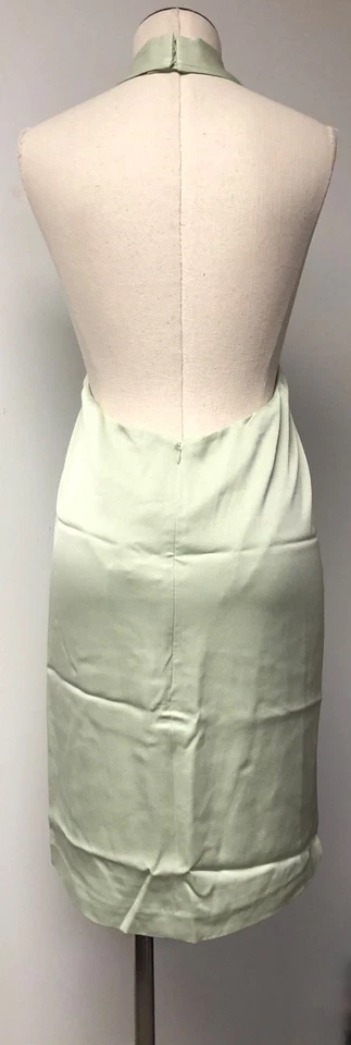 MINI VESTIDO SIN TIRANTES PHILLIP LIM 3.1 CRAPE SATINADO HALTER VERDE PISTACHO PASTEL TALLA 4 Foto 4 de 4