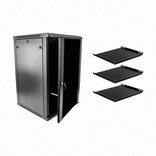 18U IT Wall Mount Network Server Data Cabinet Enclosure 24-inch Depth w/shelves