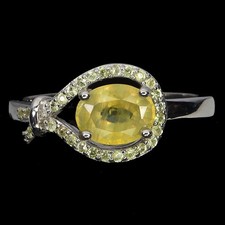 925 Sterling Silver Ring Oval Yellow Sapphire 8x6mm Sapphire Gemstone Jewelry 8