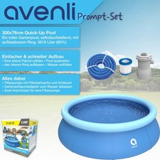 Quick Up Pool 305 x 76 cm Set Gartenpool Aufstellpool Schwimmbad blau mit …