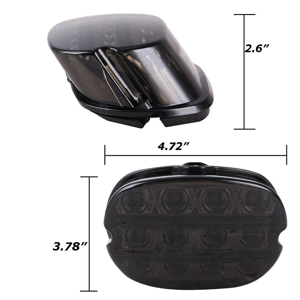 Indicador de luz trasera de freno LED para Harley Touring Road King Softail Dyna Foto 4 de 4