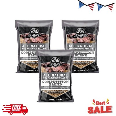 Pit Boss 100% All-Natural Hardwood Competition Blend BBQ Grilling Pellets 3 PACK