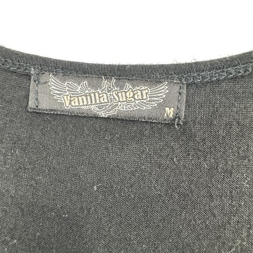 Y2K Vanilla Sugar Women's Long Sleeve Rhinestone Graphic Top Black Gray Blue Med - Picture 5 of 19
