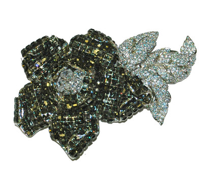 JARIN Sterling Gray/Black Rose Invisible set Black CZ