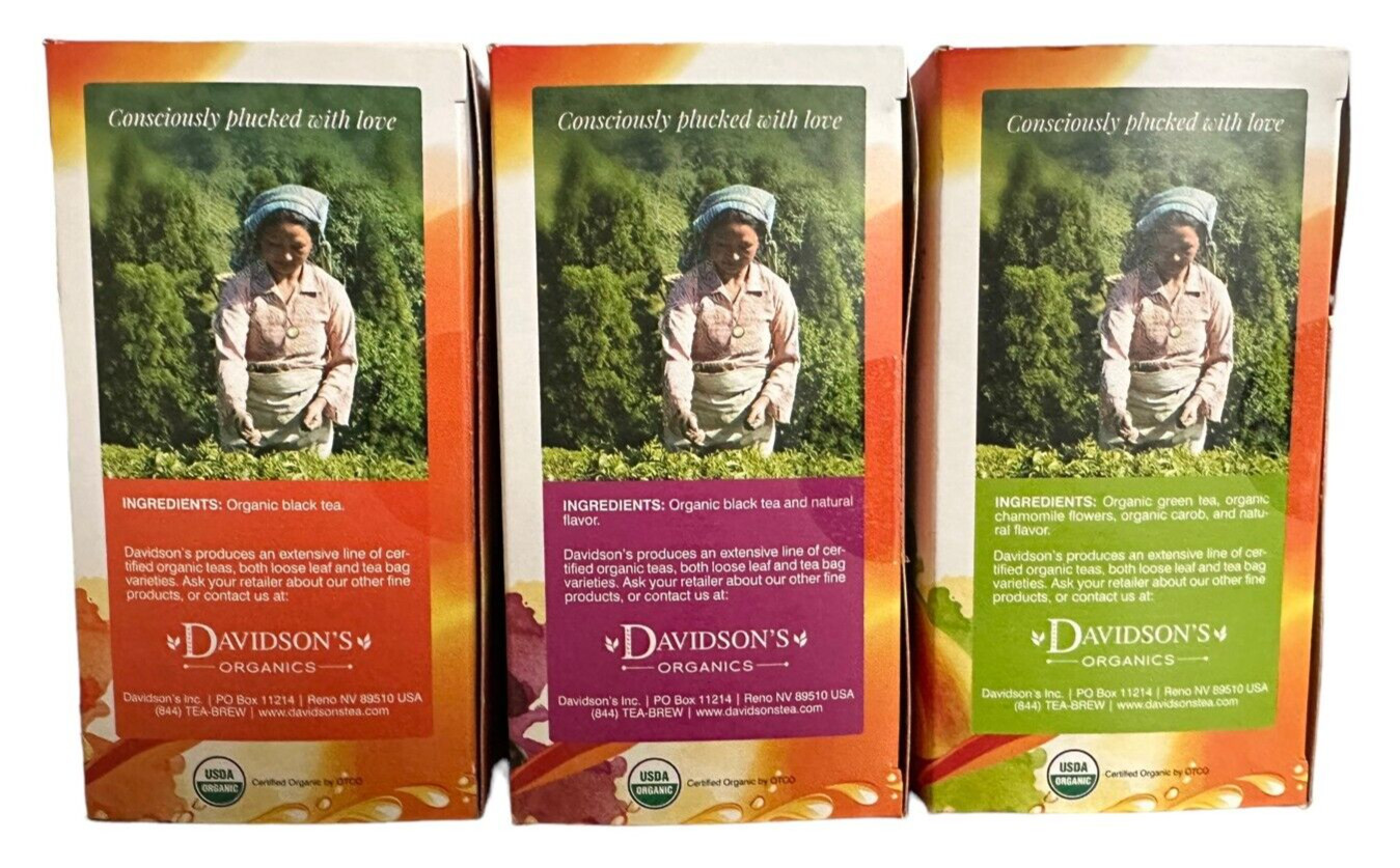 3 Pack Davidson's Organics Ice Tea - Green Tea Citrus, Ceylon & Blackcurrant