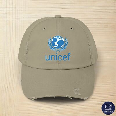 Unicef Logo Unisex Distressed Cap