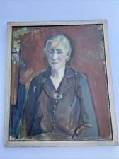 ANTIQUE PORTRAIT PAINTING FEMALE WOMAN ART DECO EXPRESSIONISM IMPRESSIONIST