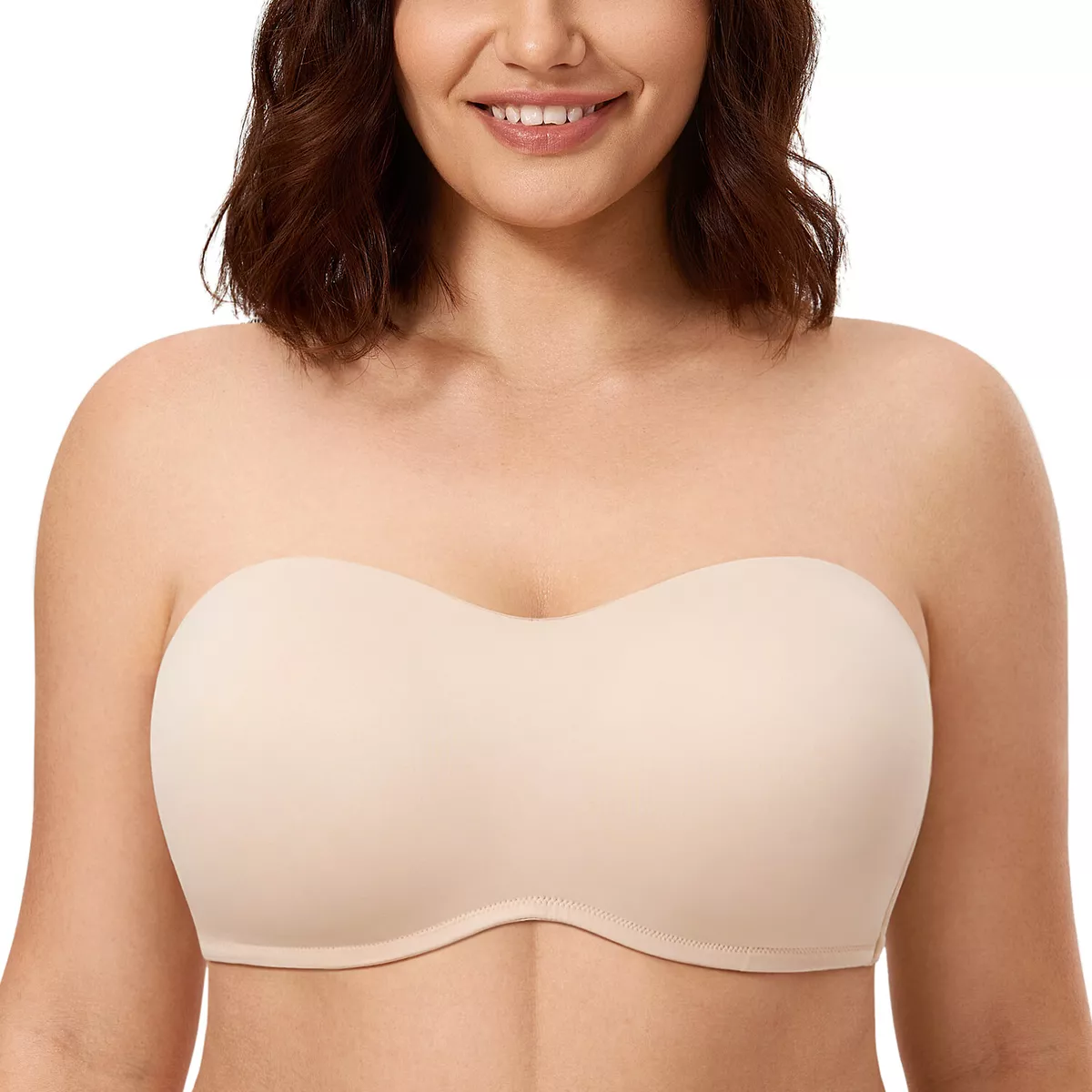 DELIMIRA Women's Minimizer Strapless Bra Seamless Underwire Bandeau Large  Bust