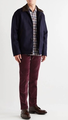 Pantalones de cordón púrpura para hombre - rojo Audley y beige - talla 40 - PVP £395 - Imagen 5 de 18