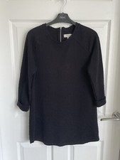 Ladies Black PAPAYA WEEKEND Long Sleeve Textured Short Dress/Tunic Size 10