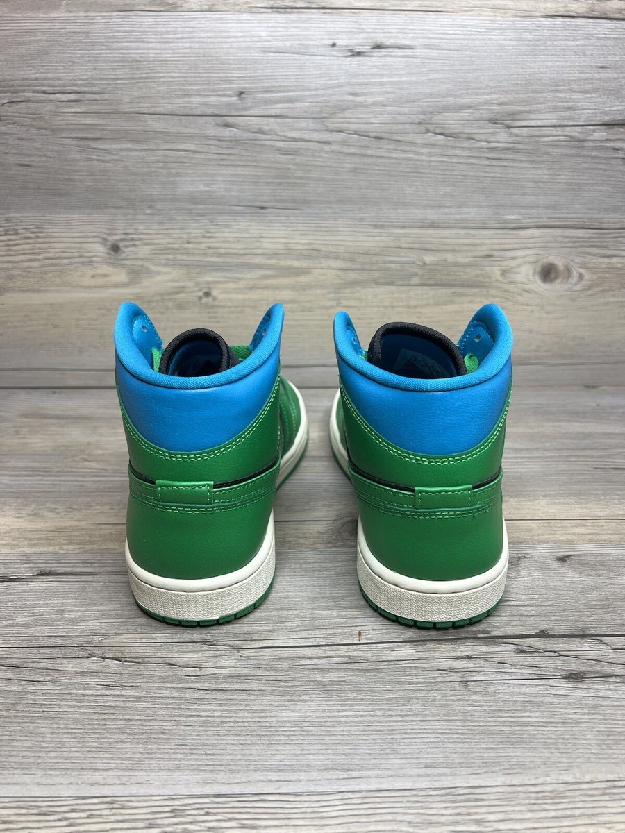 Nike Air Jordan 1 Mid Womens Size 7.5 Lucky Green Aquatone Black