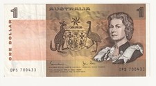 1982 Australia $ 1 One Dollar Banknote - DPS Last Prefix R78L - Fine - # 33308