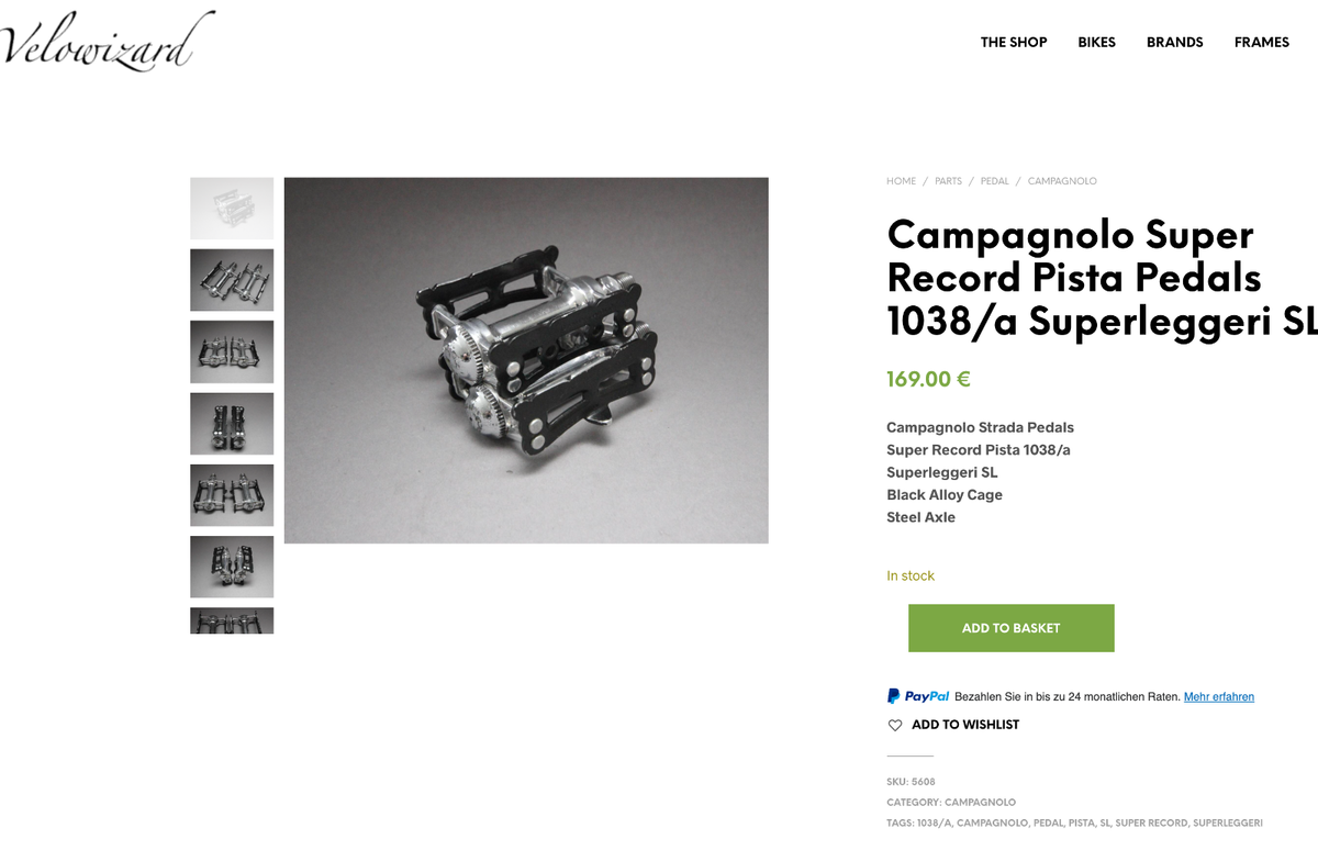 Campagnolo Record Pista Superleggari / SL (1038/a) Vintage Track Pedals