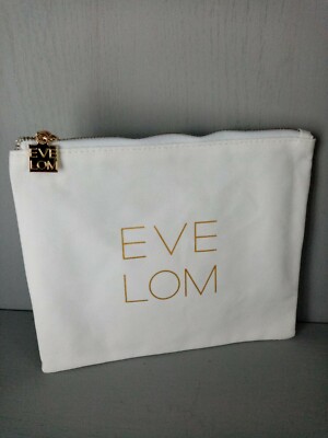 Brandneu Eve Lom Kulturbeutel Kosmetiktasche 100 % Baumwolle Canvas weiß. Kulturtasche 