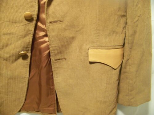 Pioneer Wear Tan Corduroy and Leather Blazer Jacket 40 L Western Rancher - Picture 3 of 10