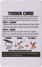 Grim Workshop Quick Start Tinder Card Waterproof Fire-Starting Aid Made In USA
