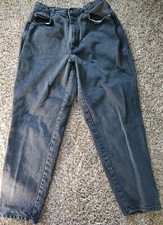 Vtg 80  s PS Gitano Tapered Leg High Waisted Acid Wash Size 12 Short 27/25.5 Blck