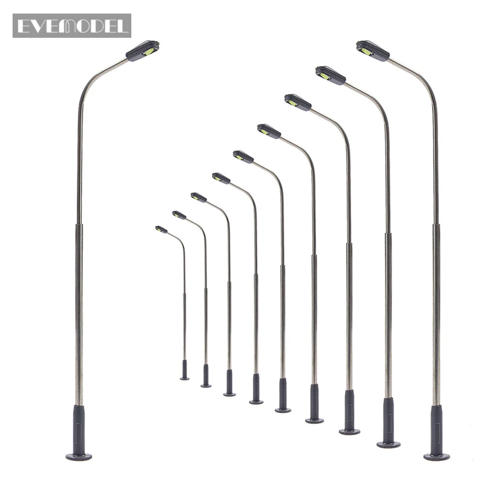 LQS07 20-50pc Model Railway White Lamp Post Street Light HO TT Scale Single Head - Image 2 of 4