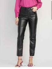 Old Navy High Waisted OG Straight Faux Leather Pant-Size 2 TALL-NWT