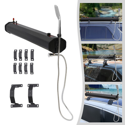 #ad #ad BlackSilver Portable Water Tank for Camping Roof Rack Mount Road Shower $155.50