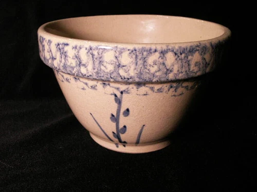 Vintage Roseville Pottery (RRP Co) - Blue Spongeware Bowl or Pot