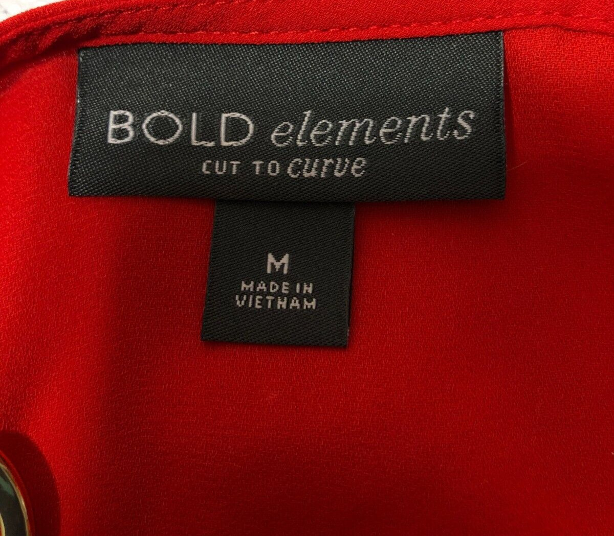 NWT Bold Elements cut curve cold shoulder round neck shirt red detail M Top