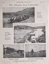 1900 Print Boer War Vorsto&szlig; Nach Ladysmith Royal Feldartillerie Devons Bullers