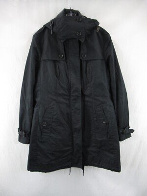 BURBERRY BRIT コート BURBERRY BRIT Women's Black Quilted Lined Hooded Trench Coat Size