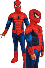 Deluxe Spider-man Costume Official Superhero Book Day Fancy Dress Outfit Kids