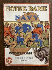 1928 Notre Dame vs Navy football program Knute Rockne Hall of Fame legend/